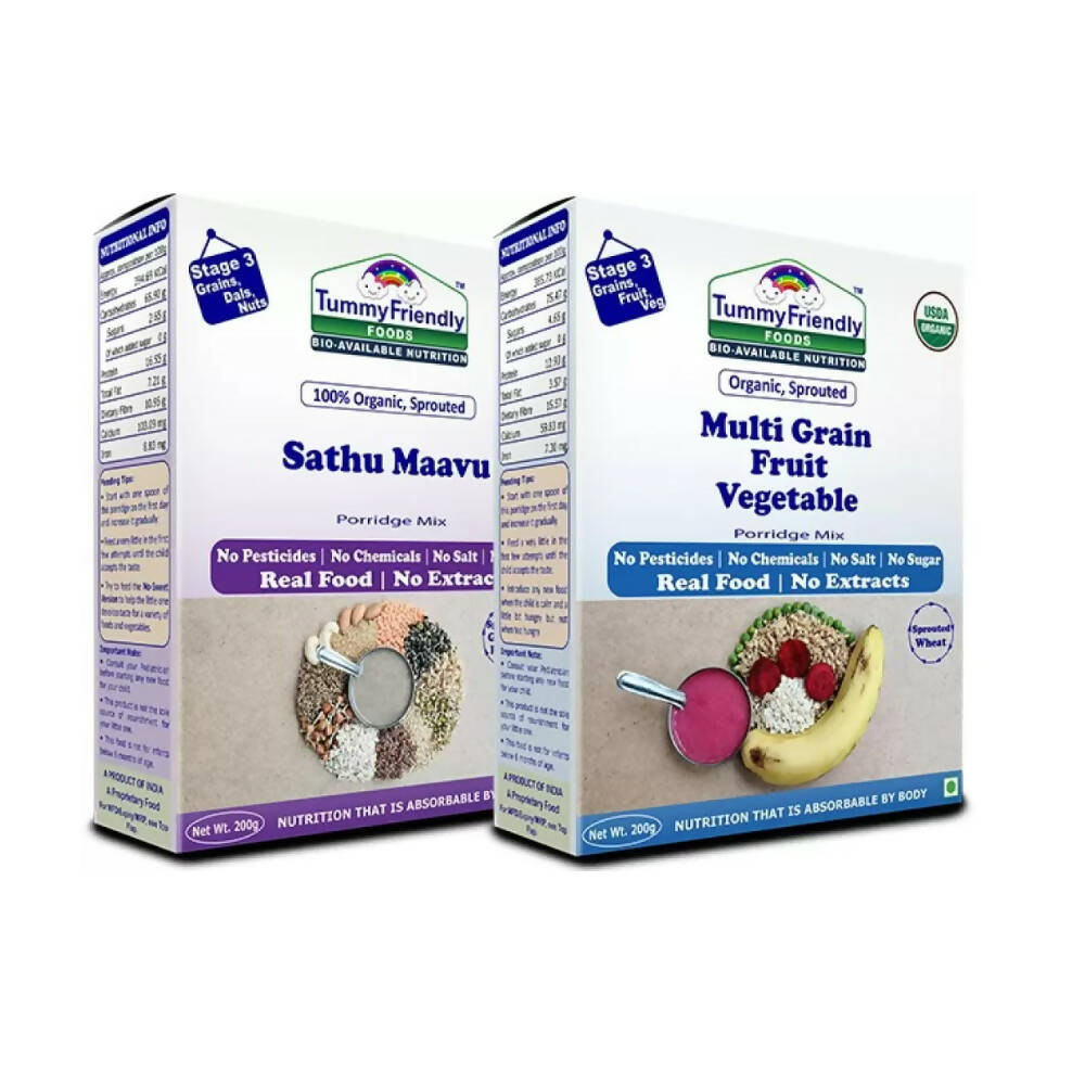 TummyFriendly Foods Organic Sathu Maavu, Sprouted Multi Grain Porridge Mixes -  USA, Australia, Canada 