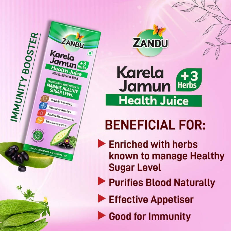 Zandu Karela Jamun + 3 Herbs Health Juice