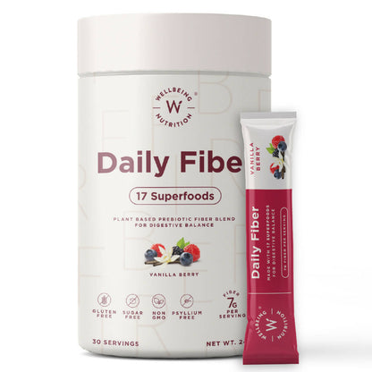 Wellbeing Nutrition Daily Fiber Powder-Vanilla Berry Flavor - BUDNE