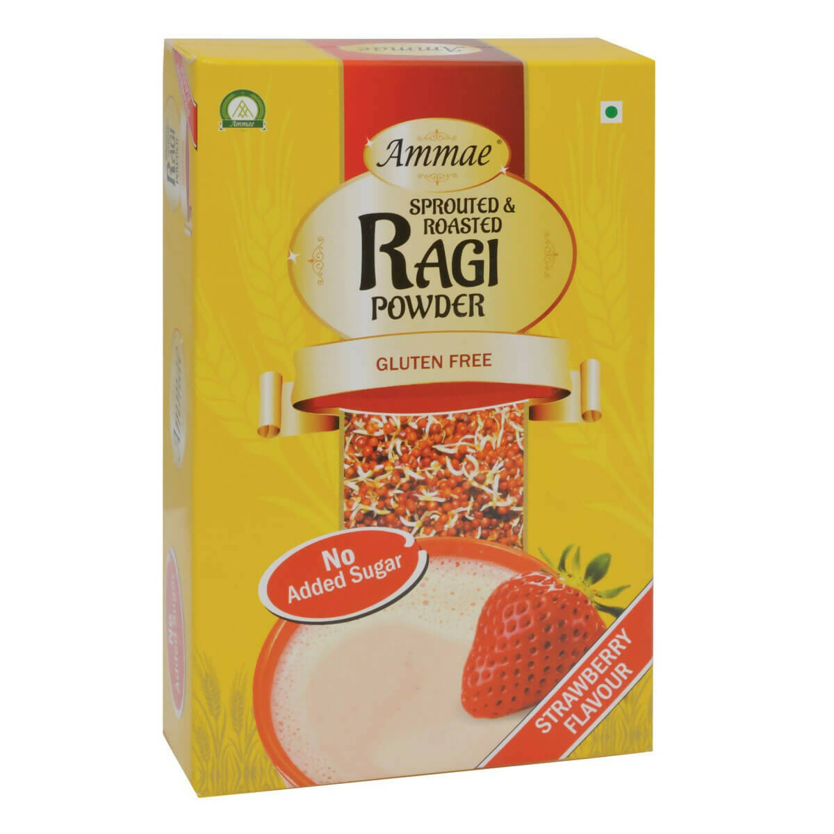 Ammae Sprouted and Roasted Ragi Powder - Strawberry - BUDNE