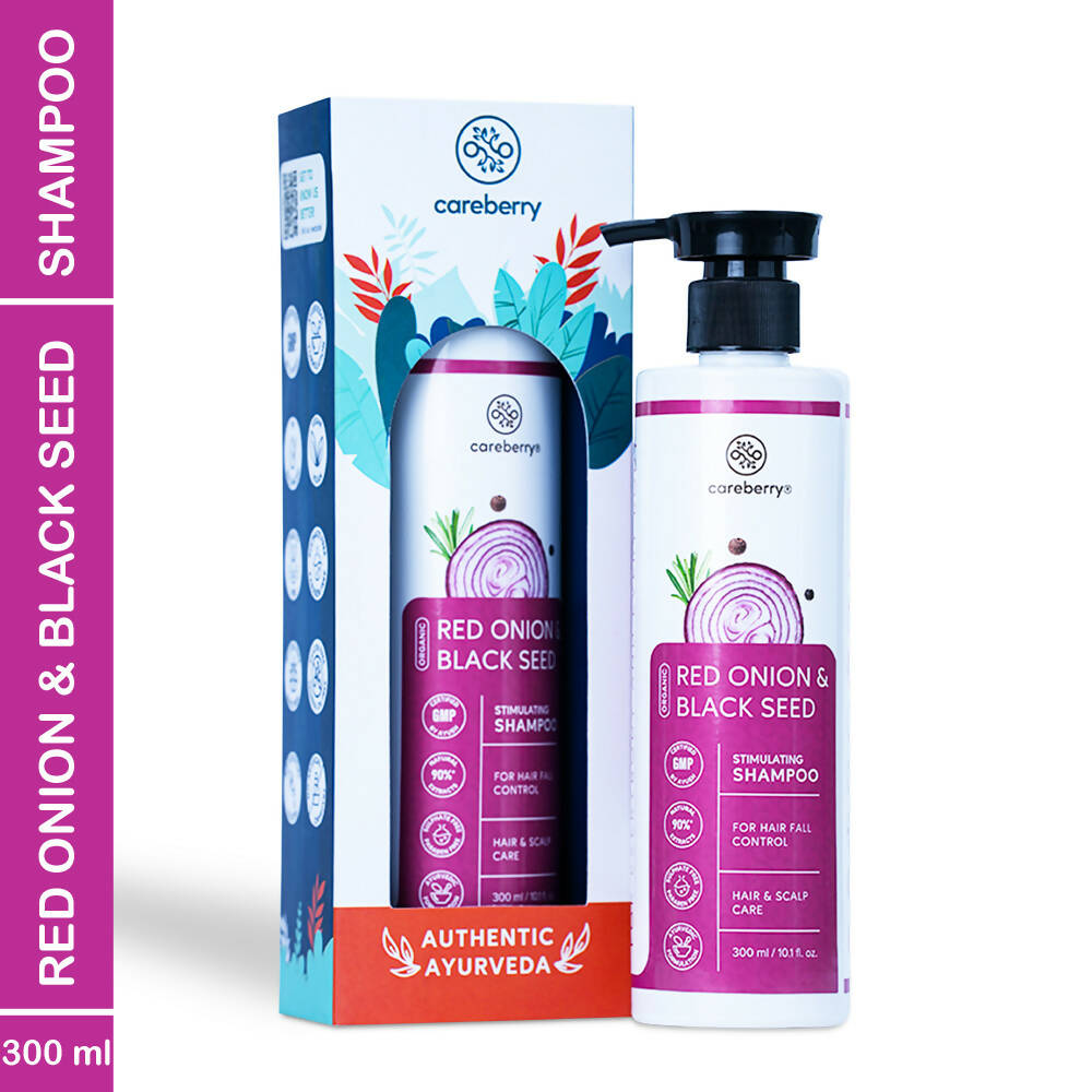 Careberry Organic Red Onion & Black Seed Stimulating Shampoo For Anti Hair Fall - Distacart