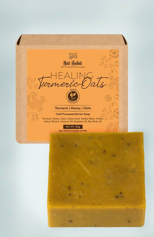 Nat Habit Cold Processed Healing Turmeric-Oats Soap