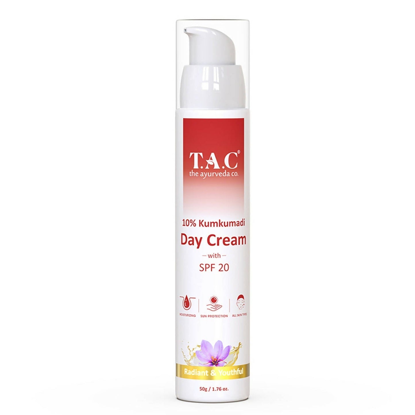 TAC - The Ayurveda Co. Kumkumadi Day Cream for Glowing Skin with SPF 20 - BUDNE