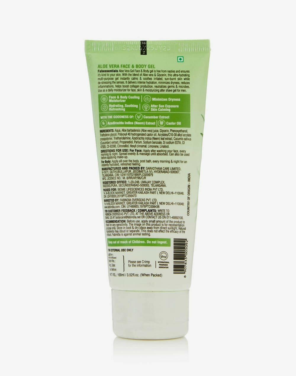 Fabessentials Aloe Vera Face & Body Gel