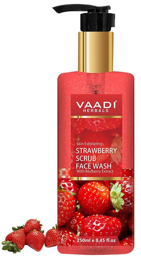 Vaadi Herbals Skin Exfoliating Strawberry Scrub Face Wash with Mulberry