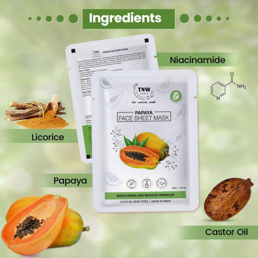 The Natural Wash Papaya Face Sheet Mask