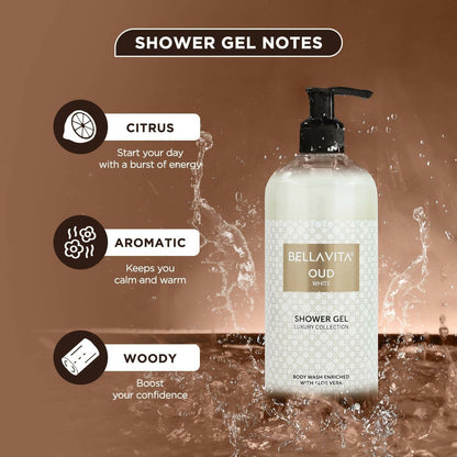 Bella Vita Luxury OUD WHITE Body Wash Refreshing Shower Gel