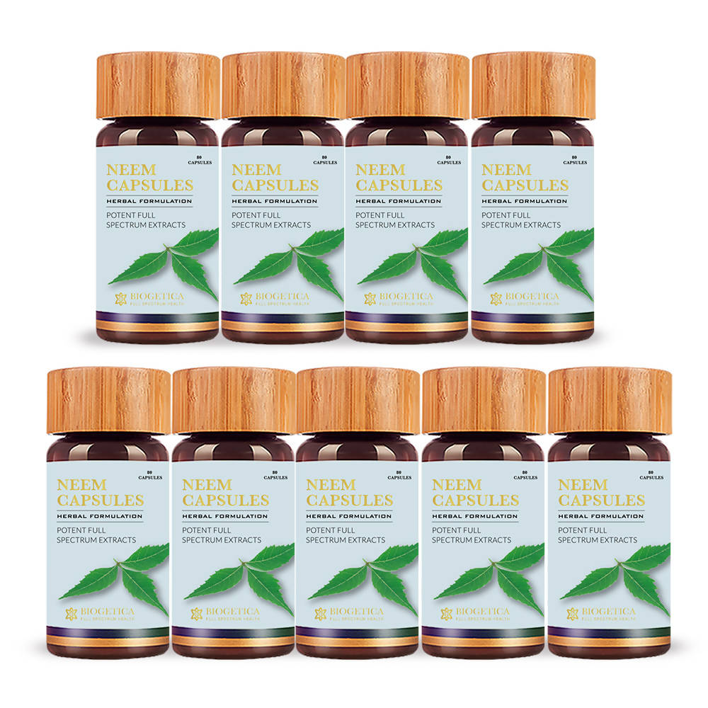 Biogetica Neem Capsules (Detox, anti-fungal and anti-bacterial properties) -  usa australia canada 
