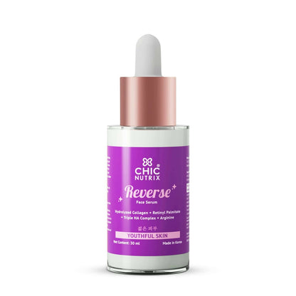 Chicnutrix Reverse ???? Anti Aging Serum with Hydrolyzed Collagen Retinyl Palmitate, Triple HA Complex & Arginine for Youthful Skin - usa canada australia